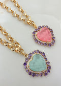 Gold-Plated Tourmaline Heart Necklace