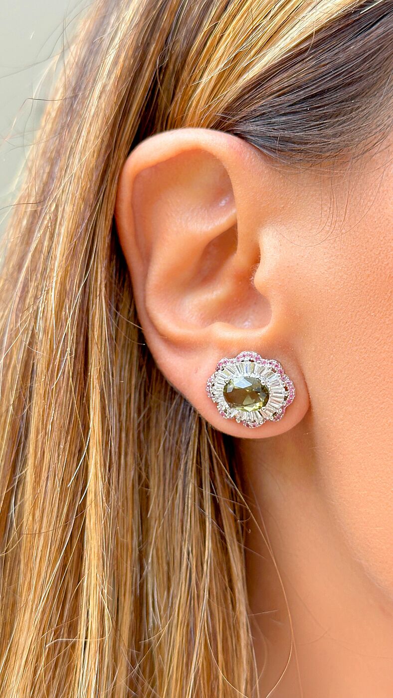 Peridot Crystal Earrings