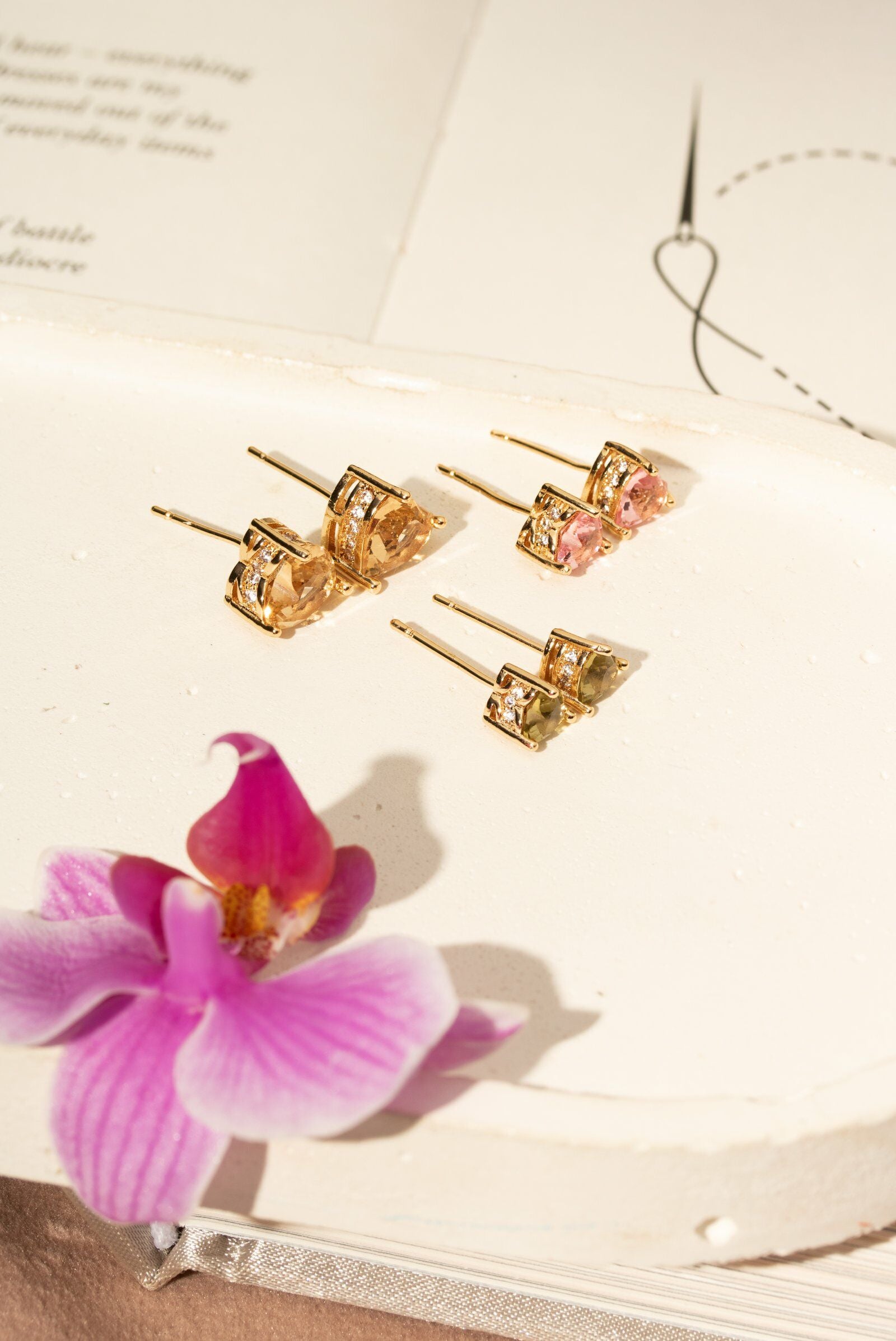 Citrine Earring Trio Set