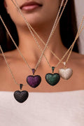 Heart Pendant Necklace with Zirconia Accents