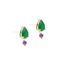 Zirconia Gemstone Earring with Crystal Pendant