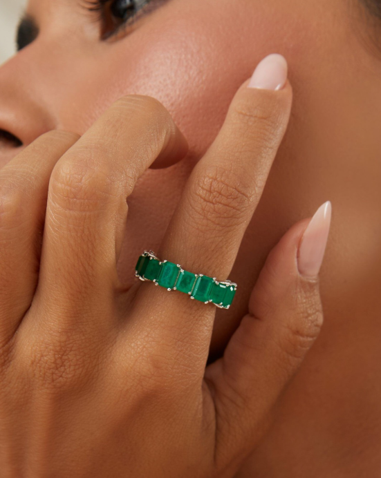 Full Eternity Fusion Emerald Band