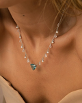 Sky Blue Topaz Trillion Crystal Necklace