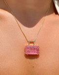 Pink Quartz Fusion Pendant Necklace