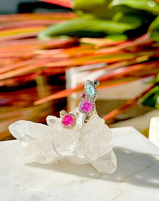 Fusion Amethyst Geometric Ring