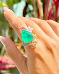 Garden Fusion Emerald Drop Ring
