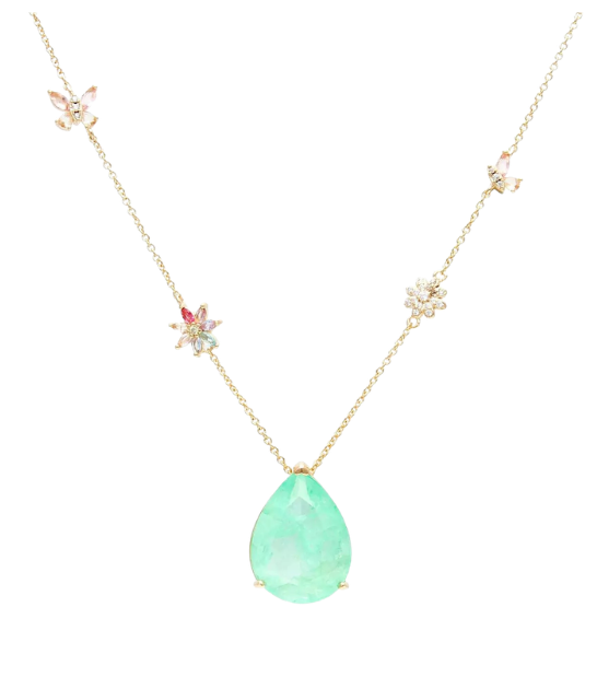 Colombian Emerald Garden Teardrop Necklace